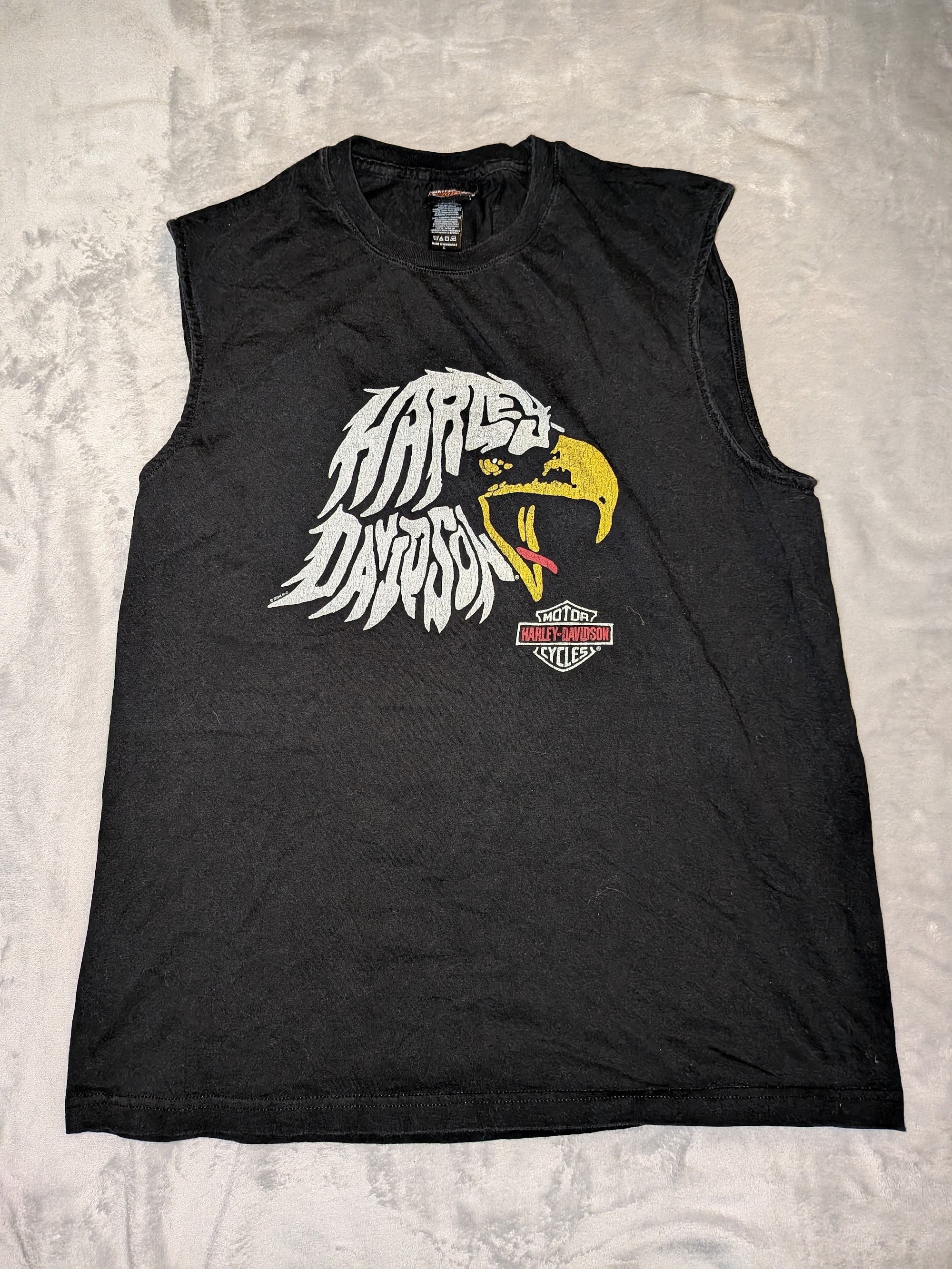 Harley Davidson Reel Brothers Wisconsin Dells Sleeveless T Shirt Mens L Black