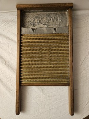 Vintage Soap Saver Washboard Wood Frame Metal Insert Chicago Memphis USA