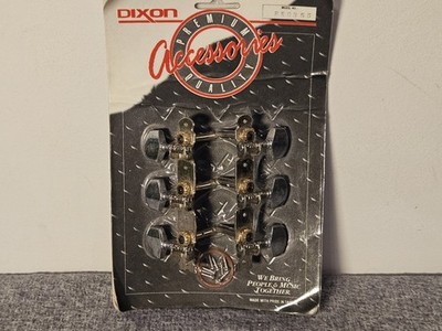 Dixon SKG355 Classical Guitar Tuning Pegs Machine Heads - Chrome & Gold Vintage