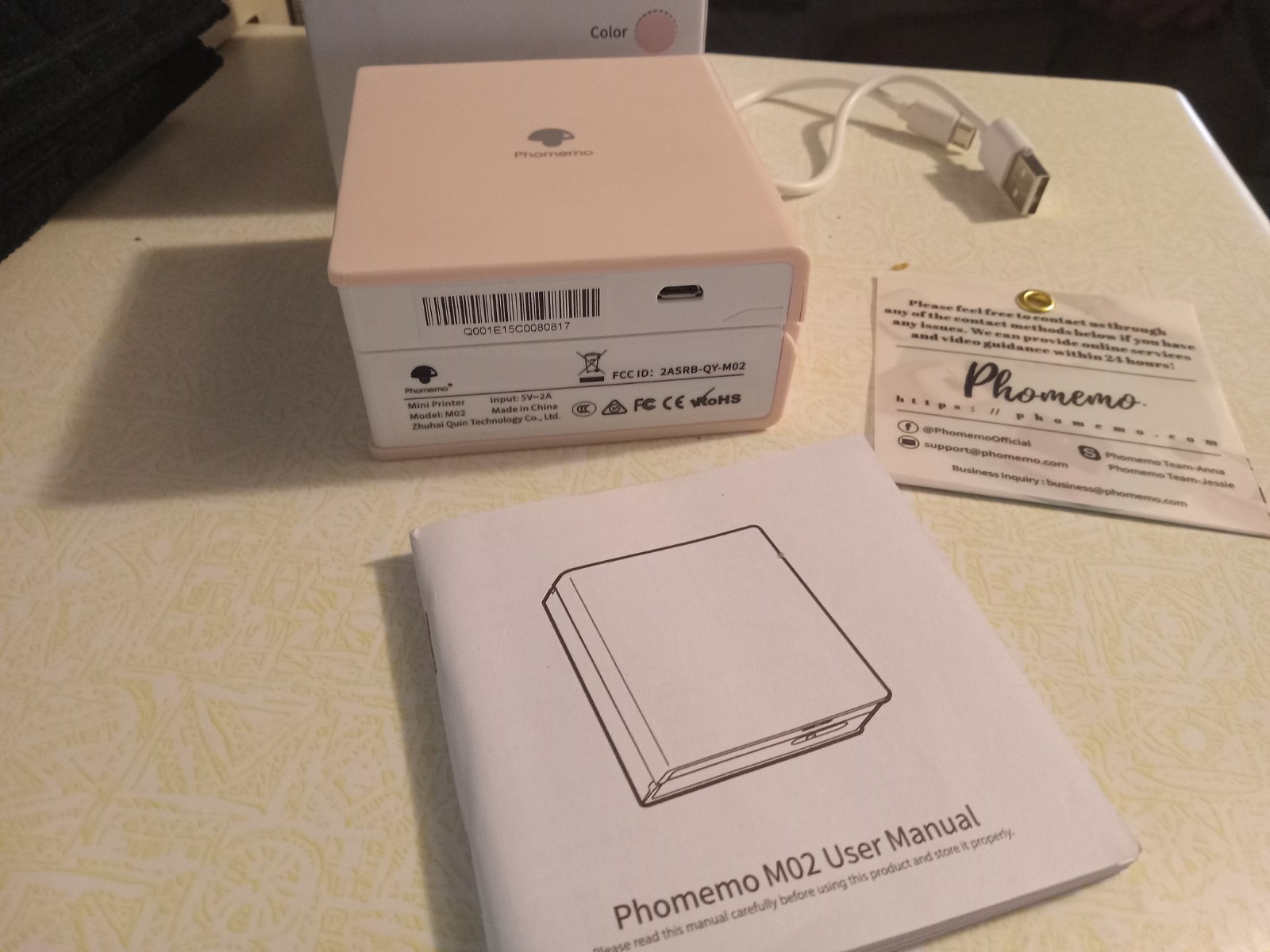 Pink Phomemo M02 Mni Thermal Printer - Tested Open Box