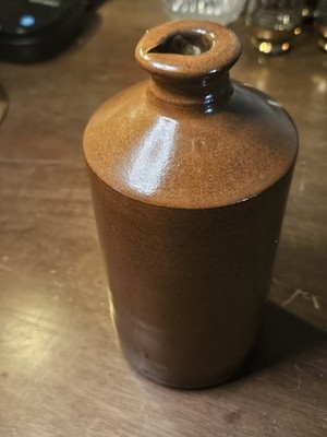Antique Bourne Denby Stoneware Flagon/Bottle - English Salt Glazed Pottery