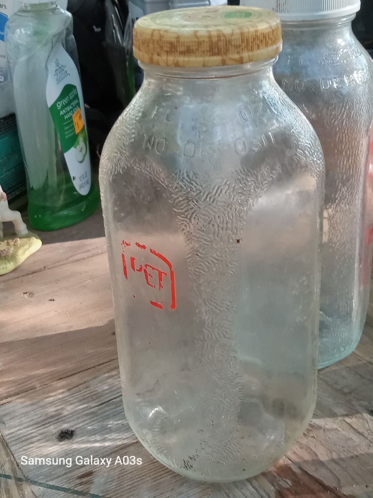 Vintage Juice Bottle Lot: 64oz PET Dairy Jug & 32oz Tropicana Bottle w/ Original