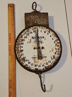 Vintage Hanson Model 60 Dairy Scale 60 Lb Antique Primitive Farmhouse Decor