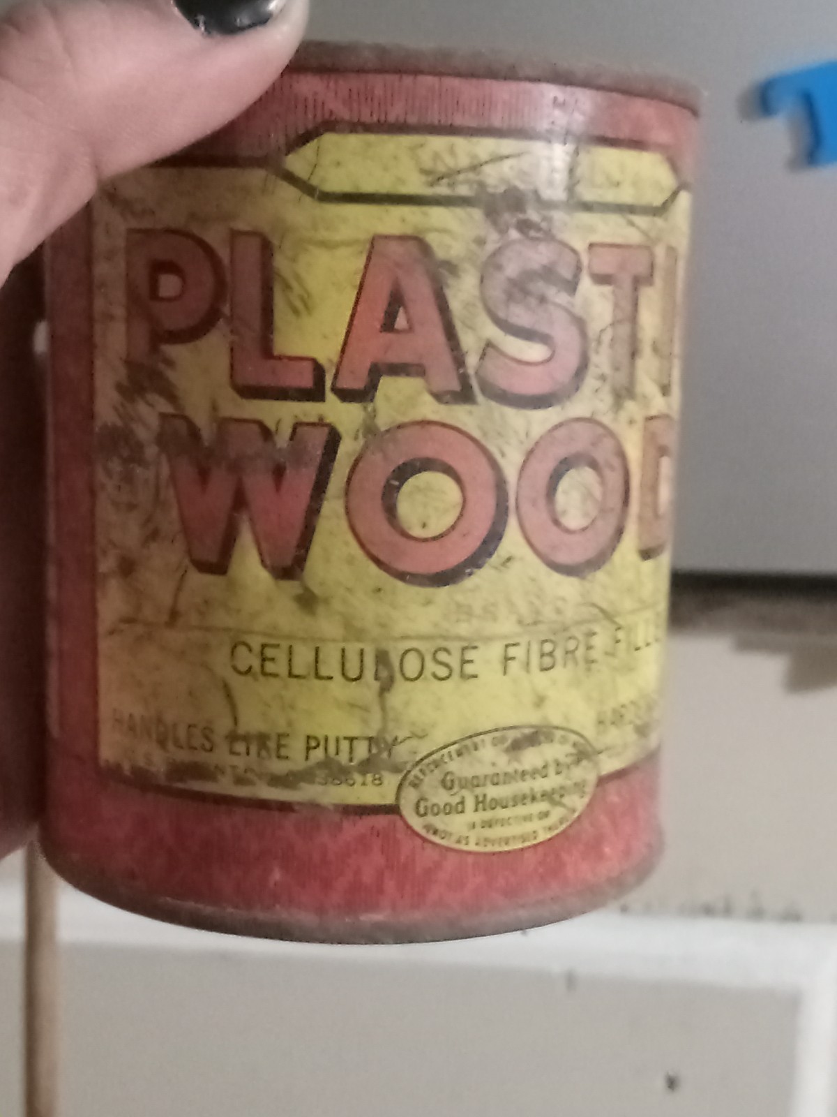 Vtg 1950s Plastic Wood Tin Can 1/4 Lb Boyle-Midway Advertising Garage Display Pr