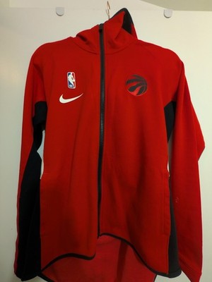 Nike Red Toronto Raptors Showtime Raglan Performance - Full-Zip Hoodie Women Med