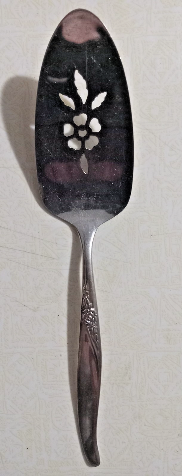 Vtg 1961 Oneida Oneidacraft Lasting Rose Stainless Pierced Pie Cake Server Spatu